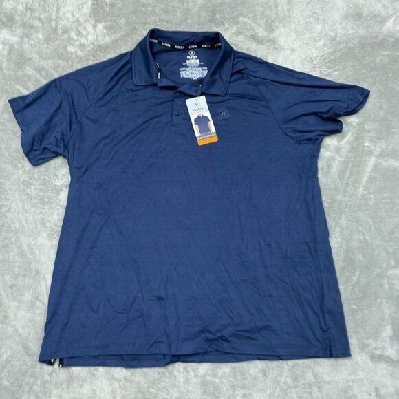 Hurley Performance Polo Shirt XXL Blue Moisture-Wicking  Short Sleeve  6837 - Picture 1 of 8